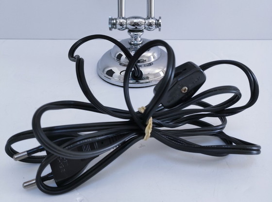 Image 1 of vintage chrome metal articulated lamp