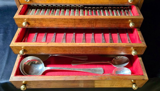 Christofle "Boréal" silver-plated household set 149 pieces in box