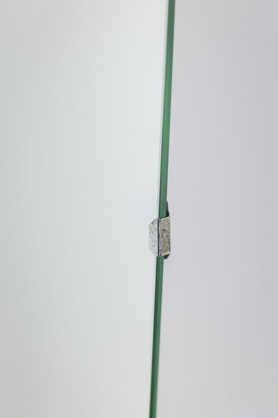 Image 1 of Mirror With Black Lacquered Metal Base. Circa 1960.