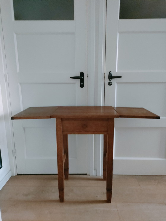 Image 1 of Art Deco hanging table oak table side table desk Amsterdam School