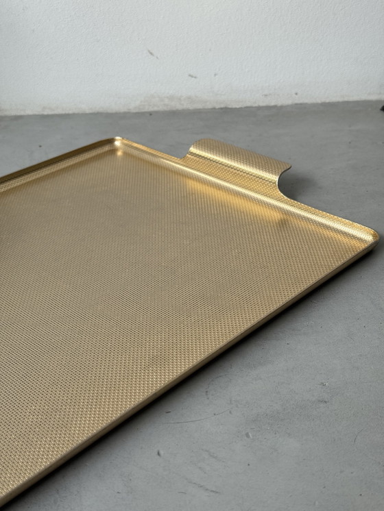 Image 1 of Vassoio Van Nelle - metallo dorato, anni 1950-60 ca.