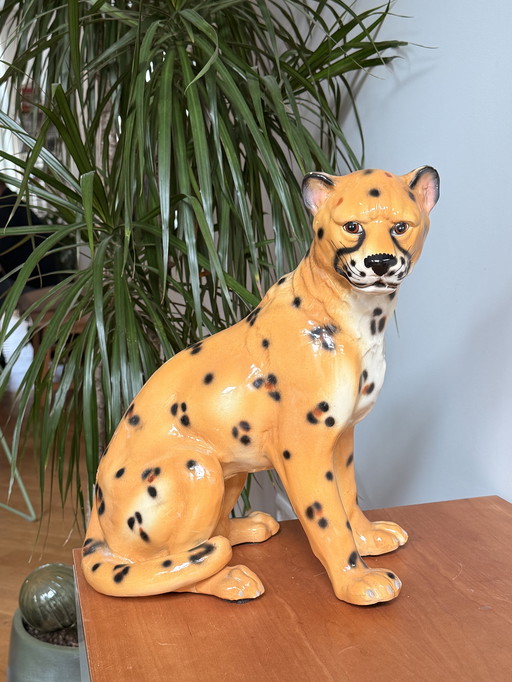 Pantera/tigre de cerámica vintage