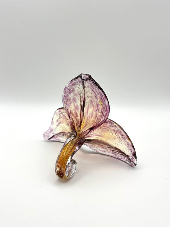 Image 1 of Ein Paar kunstvolle Glasblumen, handgefertigt in Italien nach venezianischer Murano-Tradition, Maße: 15 x 15 x 9 cm