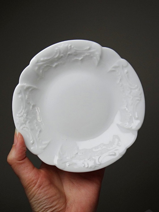 Image 1 of Limoges L&Cie Lafarge 12-piece dessert service in white porcelain, 1960s