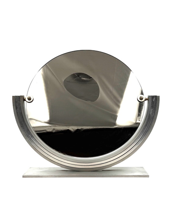 Image 1 of Mid-Century Nickel-Plated Brass Table Mirror / Vanity, Gaetano Missaglia Italy 1960s