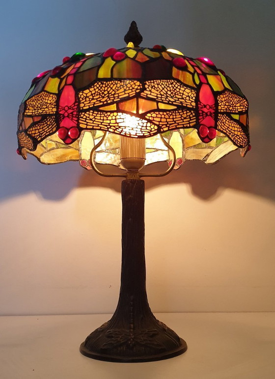Image 1 of Tiffany table lamp 6 Dragonfly