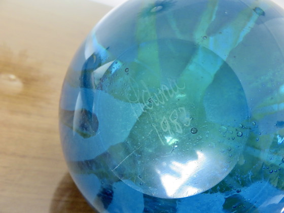 Image 1 of Vase Boule Mdina, Malta, Signed and Dated