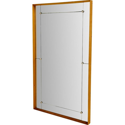 Miroir vintage en chêne, Suède 1960