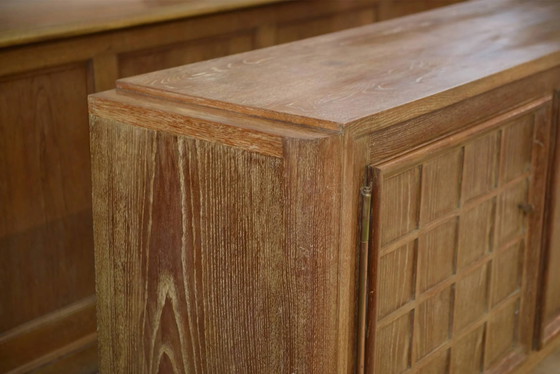 Cerused oak sideboard signed Maurice Rinck 1940s – Storage cabinet, Vintage (photo 15 of 17)