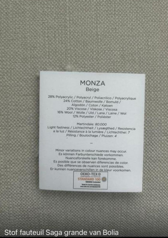 Image 1 of Bolia fauteuil Saga grande en hocker bijzondere editie Monza stof