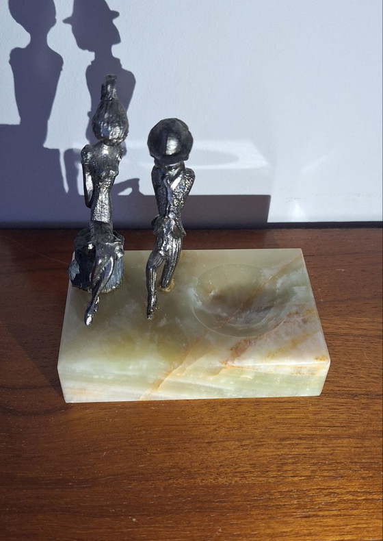 vide-poche / asbak 'Les Amoureux' – Decoratieve objecten, Metaal, Steen (photo 3 of 8)