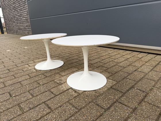 Image 1 of 2x Mesa auxiliar Knoll Tulip Eero Saarinen, 51 cm Laminado blanco