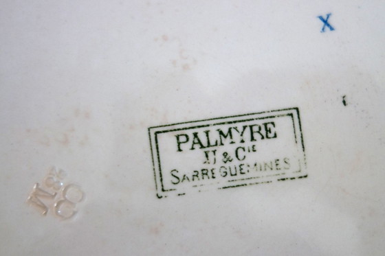 Image 1 of 8 flat ironstone plates "Palmyre" Sarreguemines