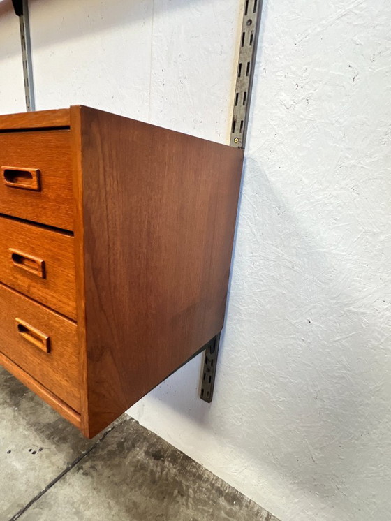 Image 1 of Vintage Teak Wandmeubel / Modulair Wandsysteem, 1960's