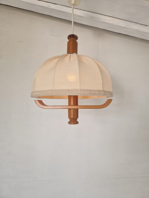 Vintage Swedish Pine Pendant Lamp 1960s