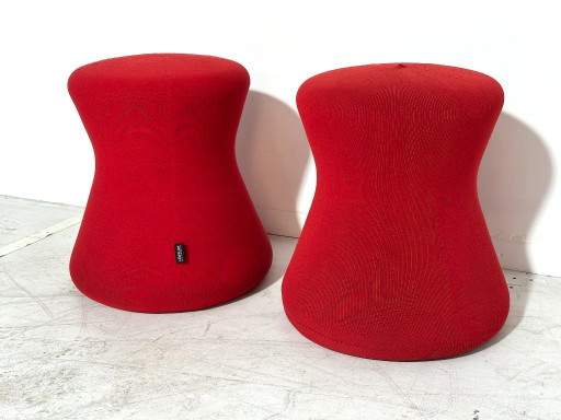 2 taburetes ergonómicos Löffler Fungo - Tejido rojo - ErgoTop - Diseño alemán – krukjes, Textile (photo 2 of 6)