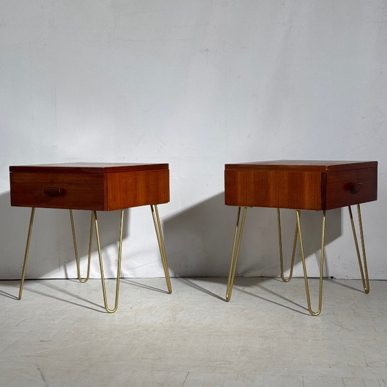 Image 1 of Coppia di comodini "Quadrille" G Plan con gambe a forcina, anni '60