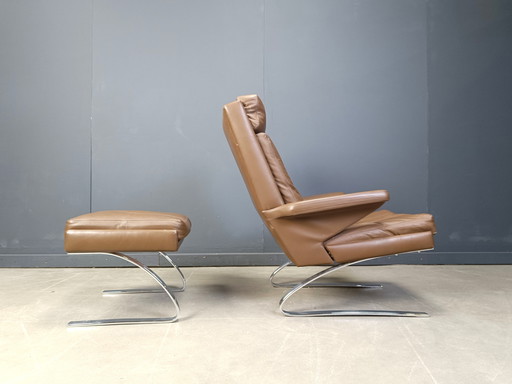 Swing Lounge Chair and Ottoman by Reinhold Adolf and Hans-Jürgen Schräpfer for COR, 1970s