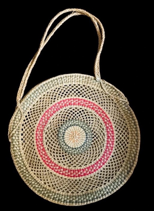 Grote ronde draagtas van riet