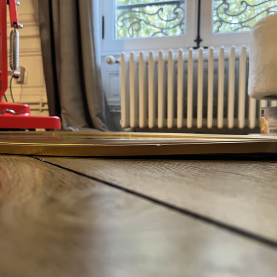 Image 1 of Ovale Art Deco afgeschuinde spiegel – jaren 30/40