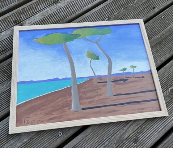 Image 1 of Acryl auf gerahmter Rohleinwand. 40 x 30 cm.