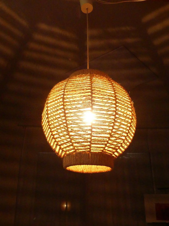 Deckenleuchte Sisal groß Kugel 50er jahre uk1aeb – Deckenleuchten, Metall, Stoff (photo 4 of 12)