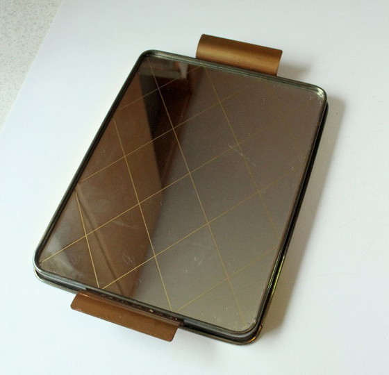 Image 1 of Spiegeltablett - elegantes Serviertablett aus den 1950ern