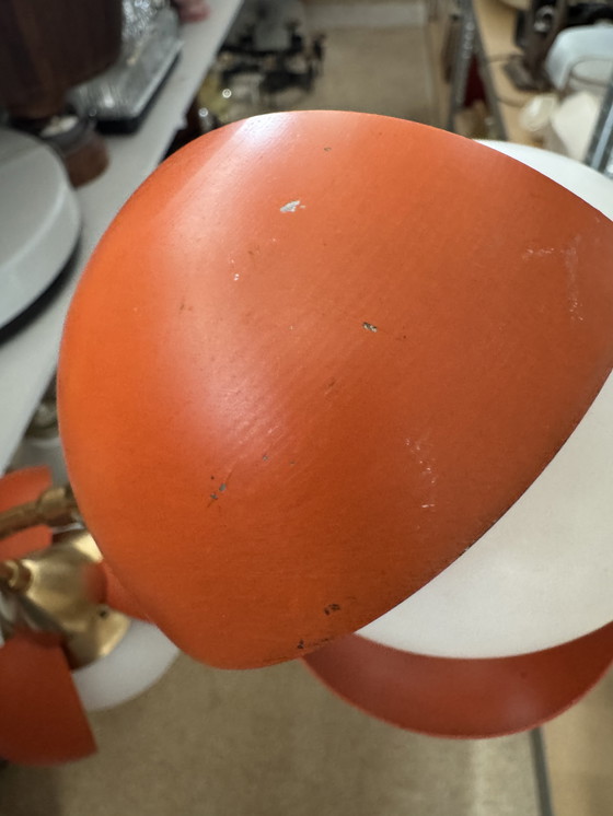 Image 1 of Araña de diseño italiano de los años 70 con flores naranjas