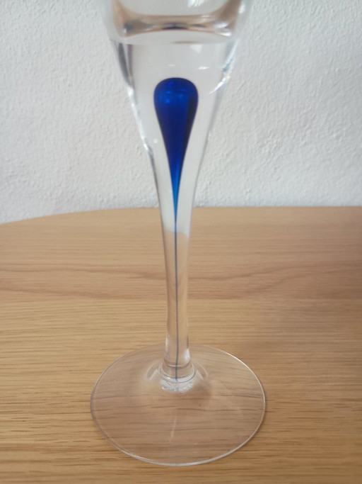 Deens Designer Glas Orrefors Intermezzo Blue Champagne – glazen karaffen, Crystal (photo 2 of 5)