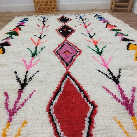 Image 1 of Auténtica alfombra bereber Azilal: 100 % lana natural, tejida a mano (266 × 150 cm)