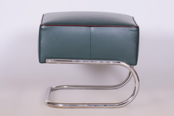 Restored Bauhaus Stool, by Robert Slezák, Chrome, Leather, Czech, 1930s (photo 16 of 20)