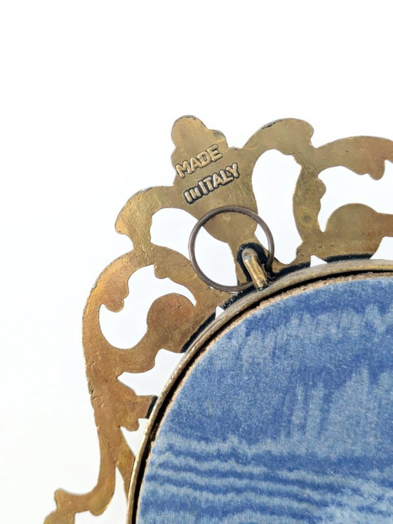 Image 1 of Set di 6 stampe d'arte vittoriane, cornice vintage in metallo dorato, Made in Italy, anni '70