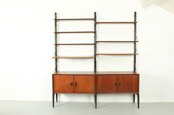 Image 1 of Parete attrezzata modulare in teak di Louis van Teeffelen per WéBé, 1955