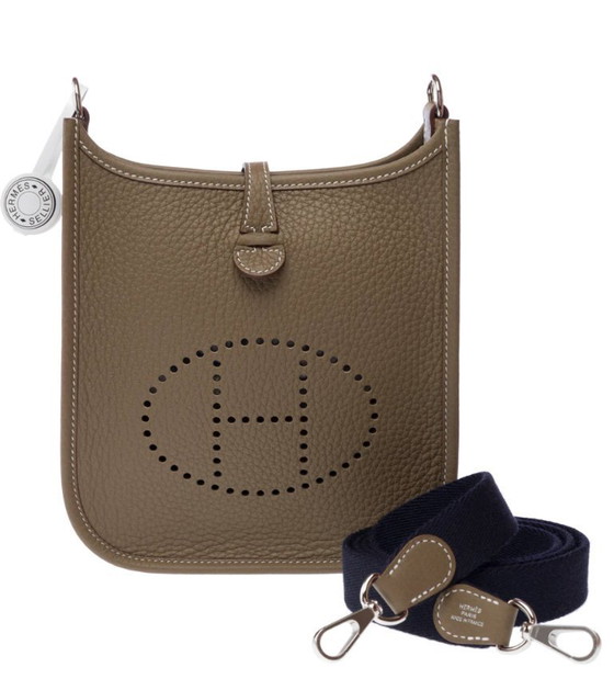 Image 1 of Sac HERMES Mini Evelyne en Cuir Étoupe - 103241