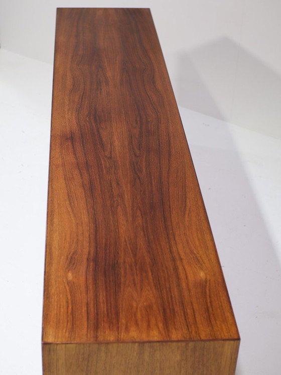 Image 1 of Lang dressoir lowboard palissander chroom vintage Deens