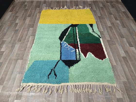 Tapis berbère en laine naturelle tissé main traditionnelle taille 1,5/2,5 m – Ahrend, Wool (photo 3 of 8)