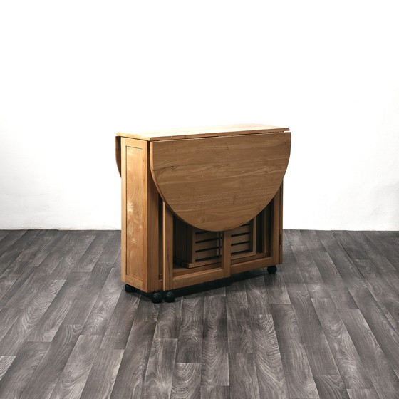 Image 1 of Folding Table and Chair Set, Space-Saving Design, 1980s Garden Dining Set