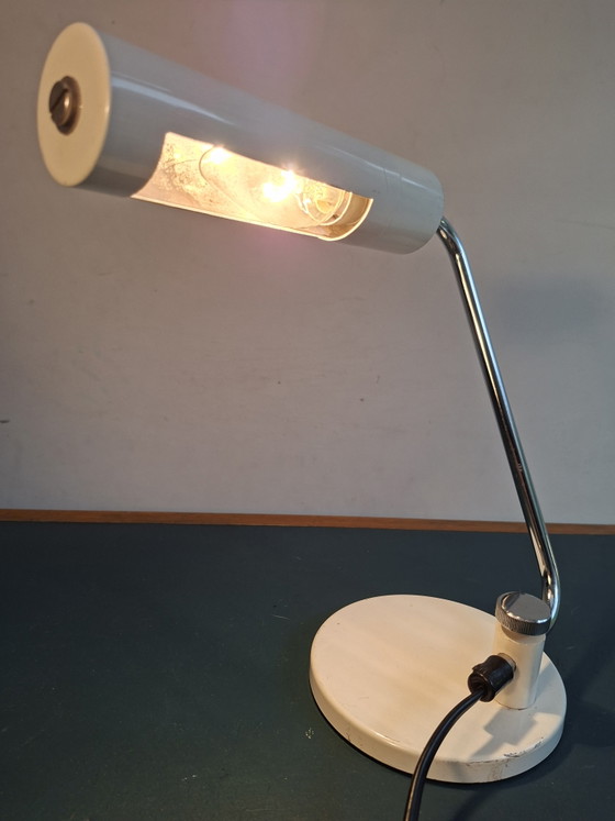 White Desk Lamp, Seventies, Hala Zeist – Reading Lamp, Metal (photo 5 of 10)