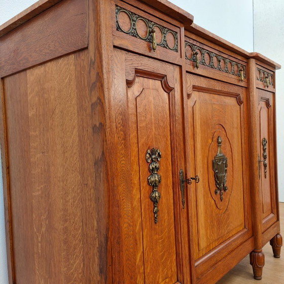 Image 1 of Antique vintage sideboard chest of drawers bathroom vanity with marble top