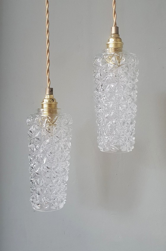 Set Lampade a sospensione Vintage Texture Vetro - Design Mid-century. – Metal (photo 3 of 20)