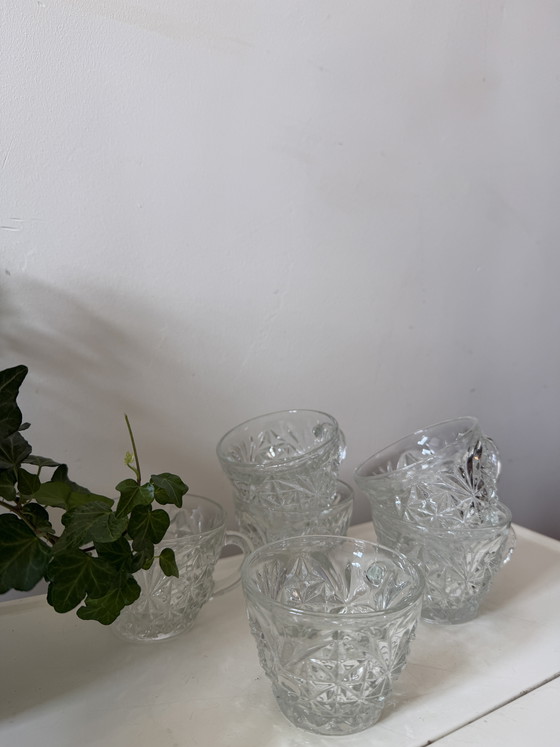 Image 1 of Set di 6 tazze da caffè in cristallo