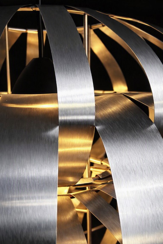 Max Sauze Hängelampe – Frankreich, ca. 1960 – Pendelleuchten, Aluminium (photo 9 of 12)