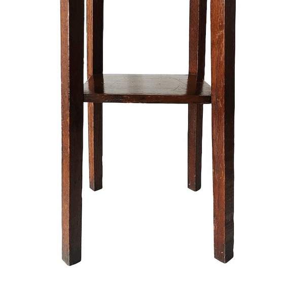 Image 1 of Hochwertiger antiker niederländischer Jugendstil-Pflanztisch aus Teakholz, 1900er Jahre