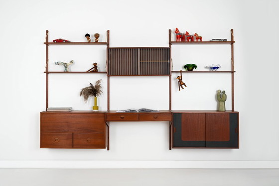 Image 1 of Teak modular shelving unit, Danish design, 1960s, manufactured by Hansen & Guldborg