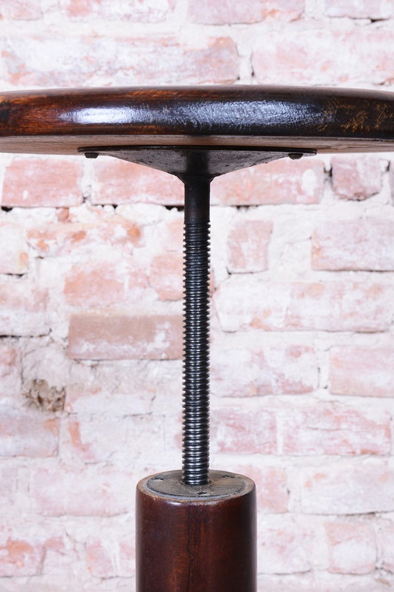 Taburete de piano Mid-Century restaurado, Haya, repulido, Checo, años 40 – Metal, Wood (photo 8 of 10)