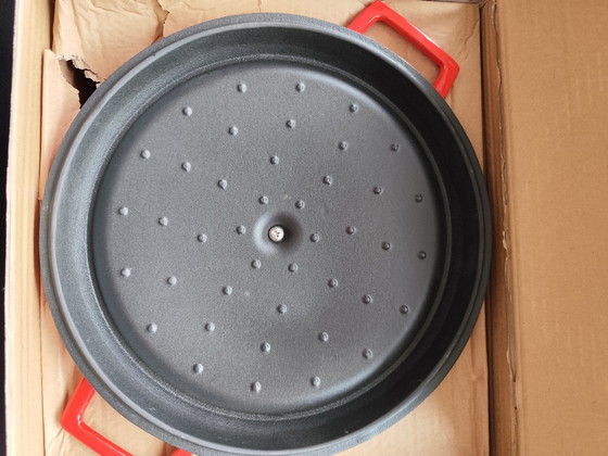 Image 1 of LAVA gietijzeren braadpan/cocotte – XL 28 cm, 6,7 liter, rood (nieuw en in originele verpakking)