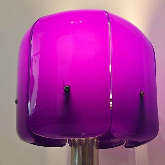 Image 1 of Lampes de table vintage en plexiglas violet