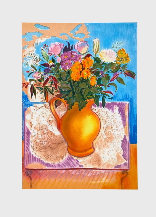 Amanda LEAR Fleurs II lithograph 1985