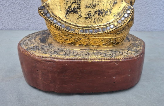 Antica Scultura Nat Birmana in Legno - XIX Secolo 51cm – Sculture (photo 9 of 15)