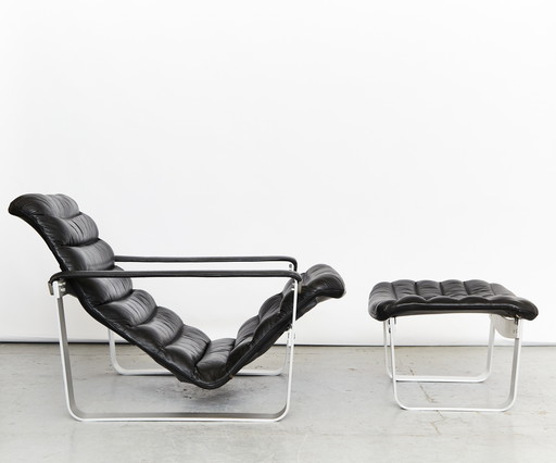 Ilmari Lappalainen Lounge Chair & Ottoman "Pulkka" for ASKO